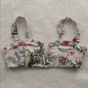Zaful Floral Ruffle Bikini Top NWOT